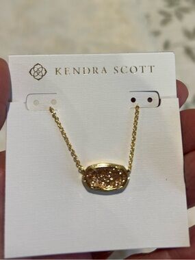 Kendra Scott Gold Druzy Pendant Necklace - Sparkling Gold